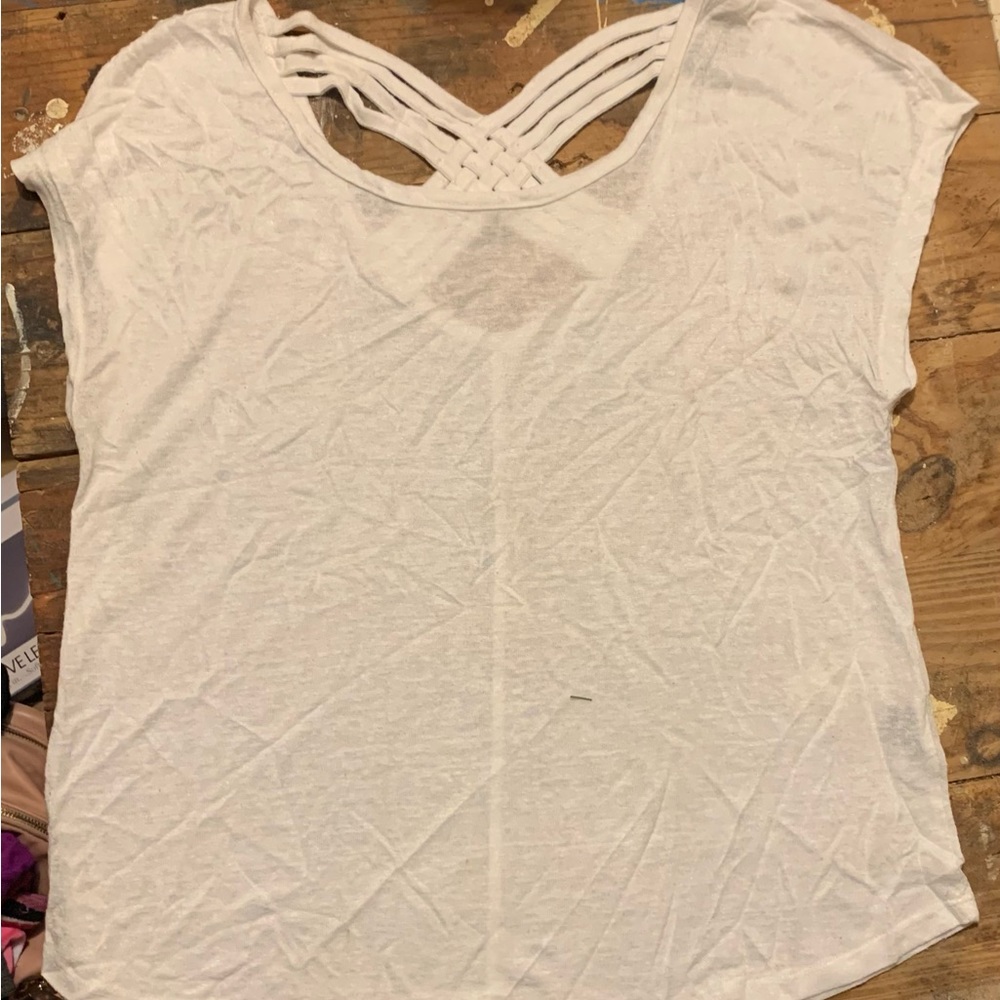 White Crossback top